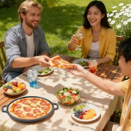 13.8 Inch Cast Iron Pizza Pan (Black)
