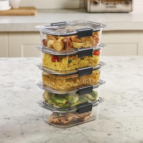 Brilliance Tritan Plastic Food Storage Containers BPA Free Airtight Lids Ideal for Lunch Meal Prep & Leftovers Set of 5 (3.2 cup (10-Piece))