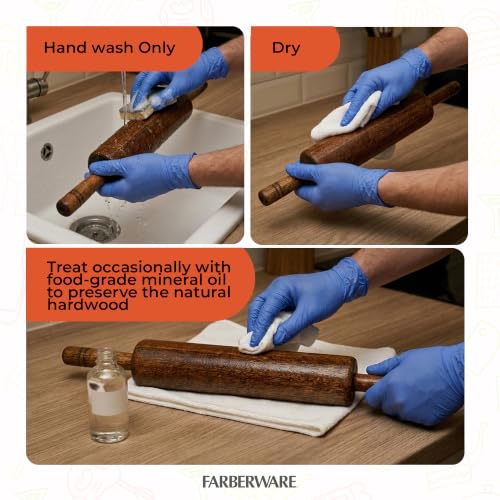 Acacia Wood Dough Rolling Pin (Wood)