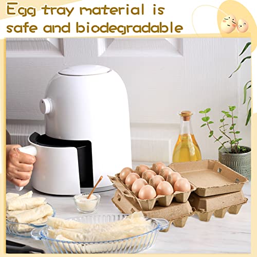 100 Pcs Egg Cartons Bulk 3x4 Style Egg Storage Containers Holder for Fresh Duck Quail Storage Kitchen Family Farmhouse (3x4 / Natural Color)
