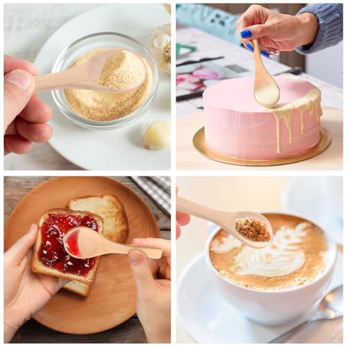 24 Pcs Small Wooden Spoons (Mix Color)