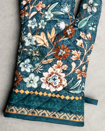 Maison d'Hermine Oven Gloves 100% Cotton Oven Mitt (048 - Luxury Loft - Dark Teal / 7.5" x 13" (Oven Mitt))