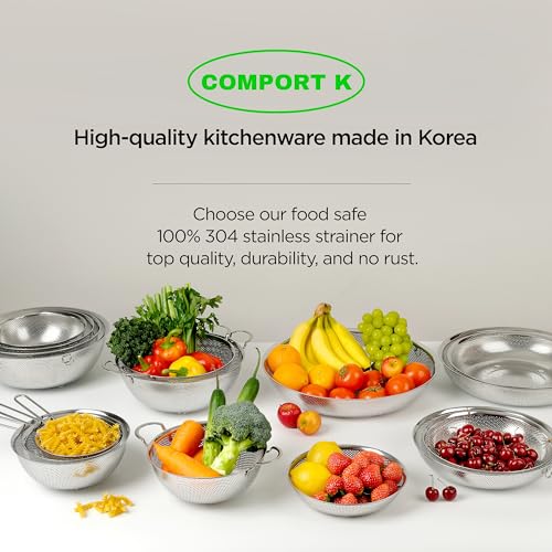 Large Shallow Stainless Steel Colander Set of 3
