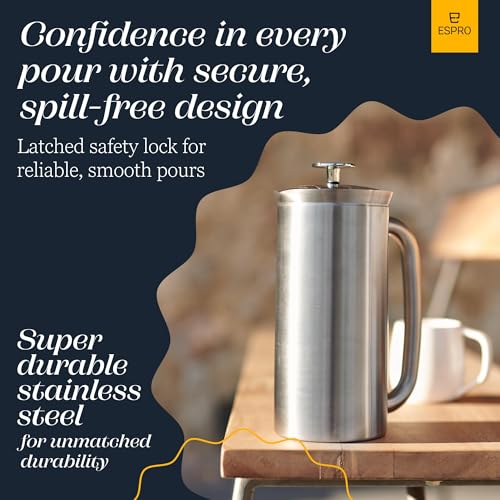 P7 French Press (32 oz / Brushed Stainless Steel)
