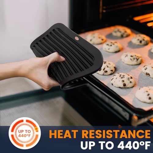 Silicone Trivet Mats 2 Heat Resistant Pot Holders Multipurpose Non (Jet Black)