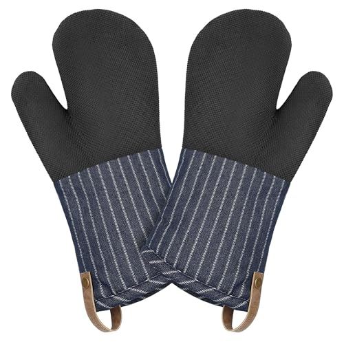 Cuisinart Heritage Kitchen Oven Mitts (Denim Pinstripe)
