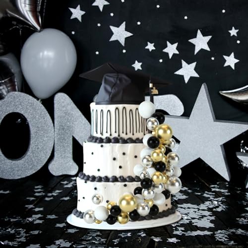 48 Pcs Balls Cake Topper Decorations Balloon Cupcake Toppers Foam Cake Topper Balls Cake Balls Decorations for Birthday Party Wedding Anniversary Cake Decorating (48 Count)