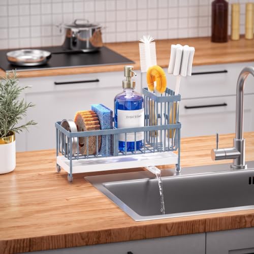 Sponge Holder for Kitchen Sink (Gray Blue - 9.25″)