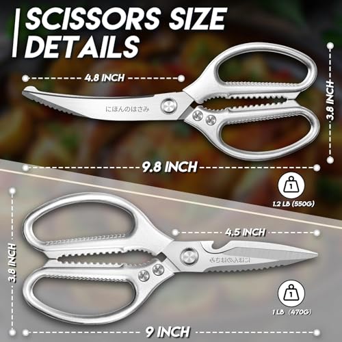 Kitchen Scissors Shears Set (Silver)