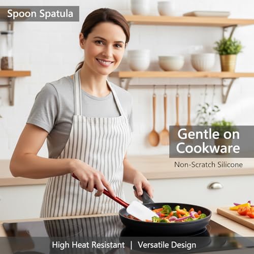 Commercial Silicone Spatula Set (1 Scraper + 1 Spoonula 16"(L))