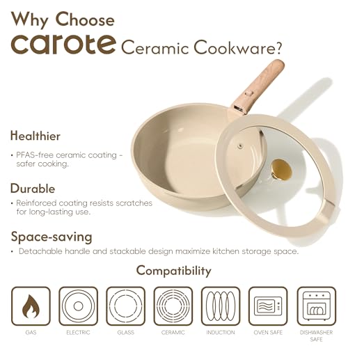 25pcs Ceramic Cookware Set (25pcs / Oatmeal)