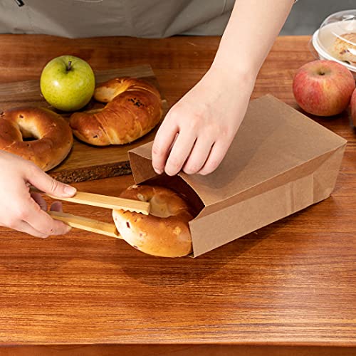 Bag Tek 4 LB Disposable Lunch Bags 100 Sturdy Take Out Bags (4 lb / Kraft)