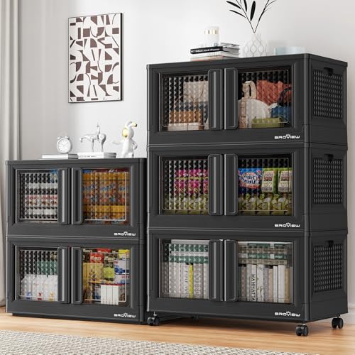 500Qt Stackable Storage Bins with Lids (Black / 125 GAL)