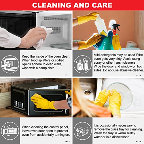 GLCMKZ09BKR09 Retro Countertop Microwave Oven with Auto Cook & Reheat (Black / .9 cu ft / Modern)