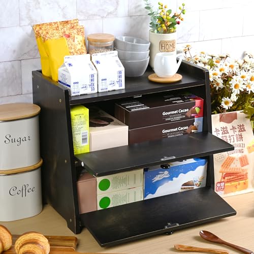 Bamboo Corner Bread Box for Kitchen Countertop 2