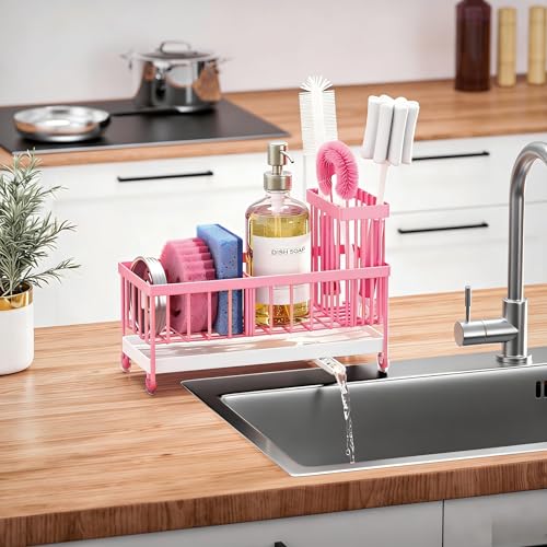Sponge Holder for Kitchen Sink (Pink - 9.25″)