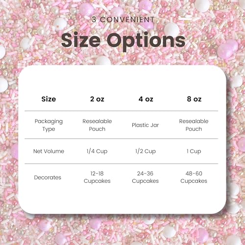 Pink Velvet Sprinkle Mix (Pink, White, Silver, Gold)