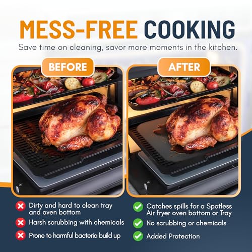 Toaster Oven Liners for Bottom of Oven (4 Pack / Silver)