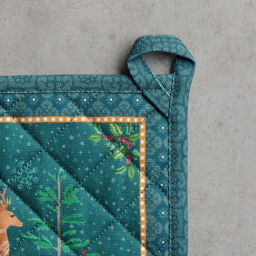 Pot Holders 100% Cotton Potholders (106 - Hygge Christmas / 8" x 8" (Pot Holder Pack of 1))