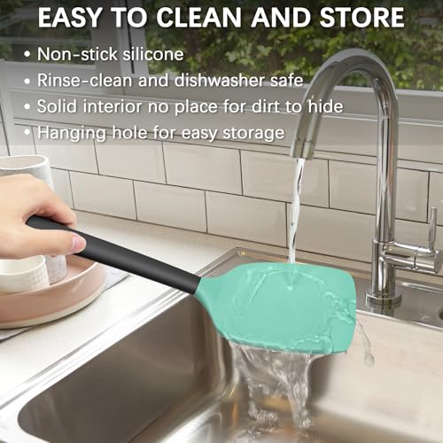 2 Pack Silicone Spatula Set (AquaGreenBlack)