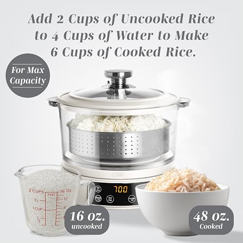 Glass Mini Low Carb Rice Cooker (Cream)