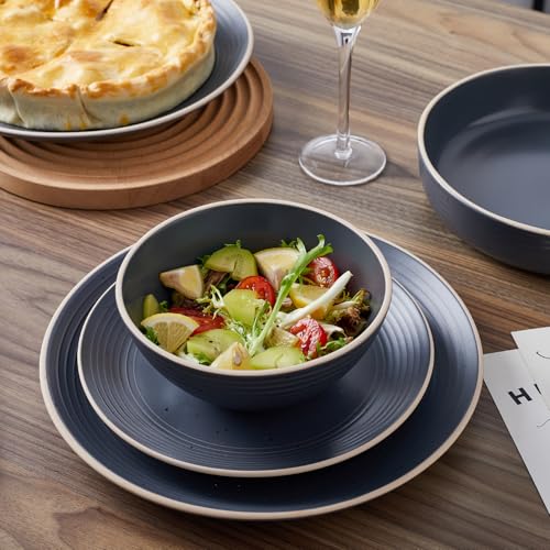 Lauren Modern Stoneware 16 (16-Piece Service for 4 / Charcoal)