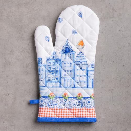 Maison d'Hermine Oven Gloves 100% Cotton Oven Mitt (008 - Amsterdam Canals / 7.5" x 13" (Oven Mitt))