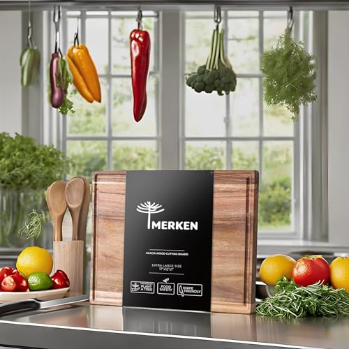 Wood Cutting Boards for Kitchen (17"L x 13"W / Acacia)