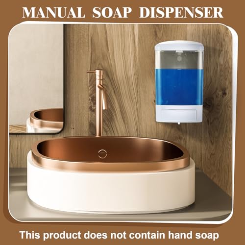 6 Pcs Wall Mounted Soap Dispenser (White / 33.8 oz 1000 ml)