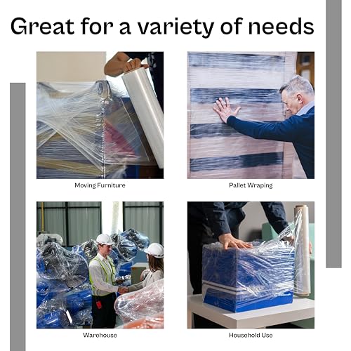 PSBM Cast Hand Stretch Wrap Plastic Shrink Film 15" x 1000' 120 GA 4 Rolls