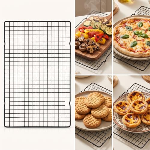 8 Packs Cooling Racks 16"x10" Baking Rack for Cooking and Baking (Black)