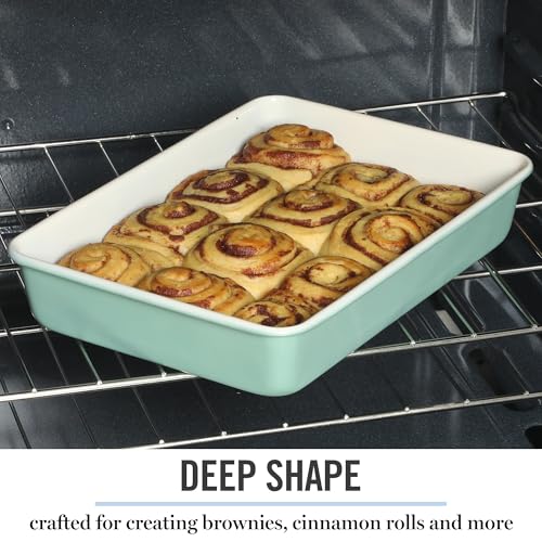 Gallen 13 x 9 Inch Rectangular Nonstick Carbon Steel Cake and Baking Pan (Teal / 13" Cake Pan)