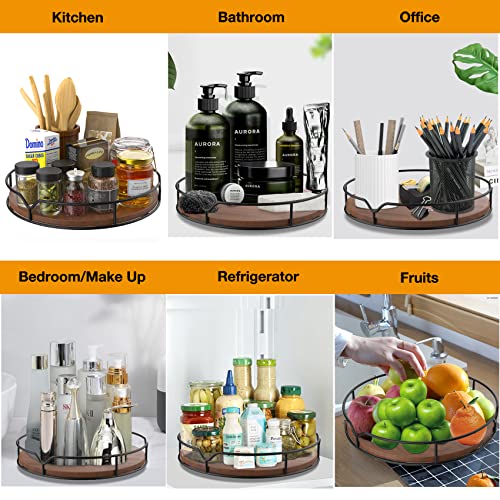 Lazy Susan Turntable Organizer with Anti (Brown / 10'')