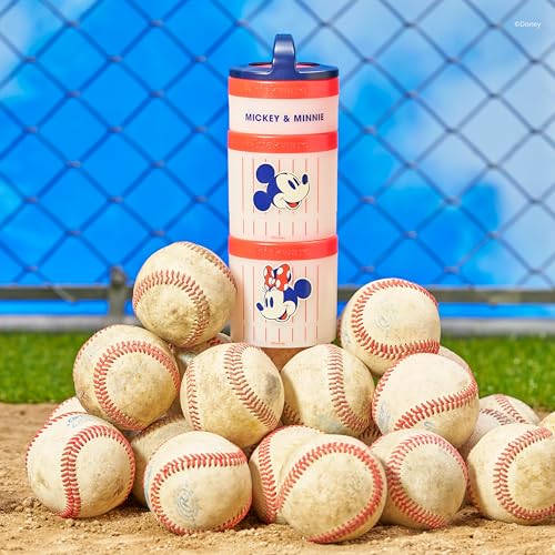 Mickey & Friends Snack Containers 3 Stackable Snack Cups Baseball (Disney / Mickey & Minnie)