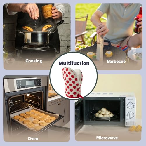 1 Pair Mini Oven Mitts (Dotred)