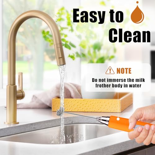 Orange Milk Frother Wand for Coffee (Orange)