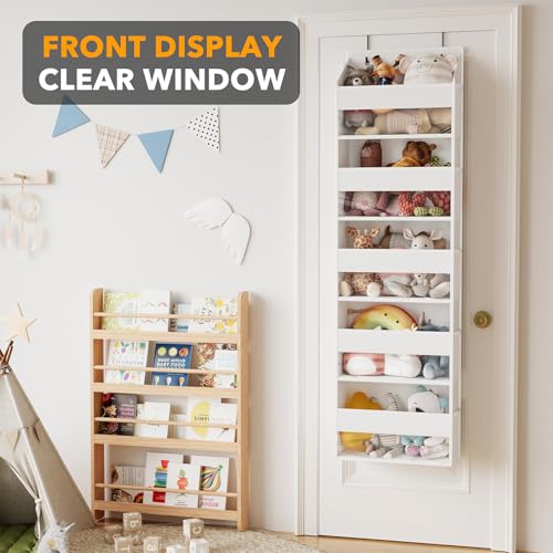 1 Pack Over The Door Organizer with 5 Large Pockets and 10 Mesh Side Pockets (1 Pack / White)