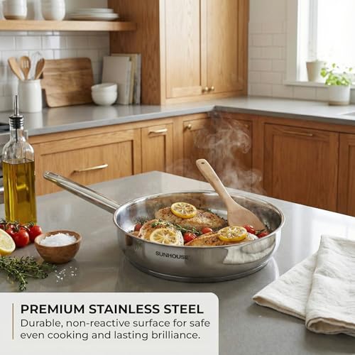 10 Inch Stainless Steel Frying Pan (18/10 Stainless Steel)