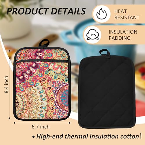 Colorful Abstract Mandala Floral Pot Holders for Kitchen (Haodh-13)