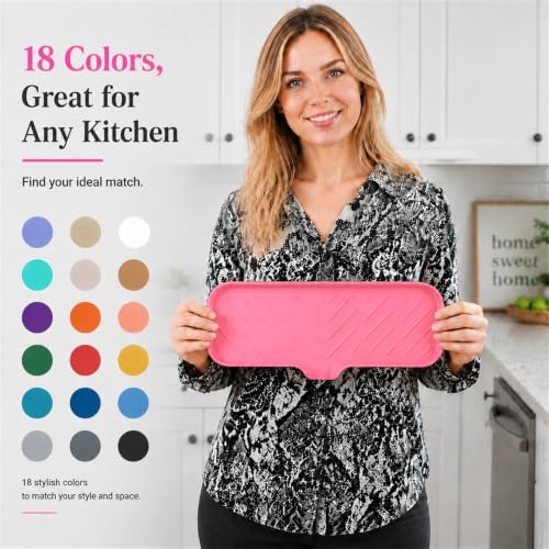 Silicone Soap Dish with Drain Spout (Rose / L(12"×4"))