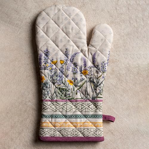 Maison d'Hermine Oven Gloves 100% Cotton Oven Mitt (016 - Fanny Lavender / 7.5" x 13" (Oven Mitt))