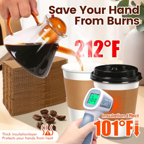16 oz Disposable Paper Coffee Cups with Lids & Sleeves