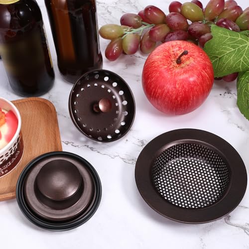 3 Pcs Sink Plug Stopper Disposal Drain Strainer (Oil Rubbed Bronze)