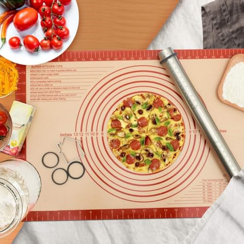 Extra Thick Silicone Pastry Mat Large (Red / 24"L x 16"W)