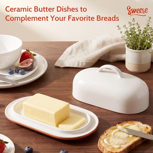 Ceramic Butter Dish with Lid (Brown)