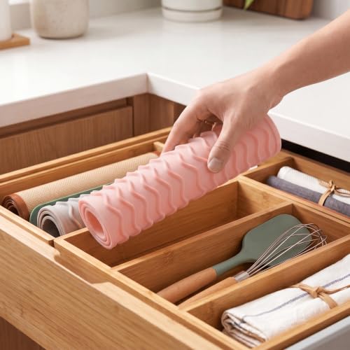 Silicone Dish Drying Mat for Multiple Usage (Pink / 12"L x 6"W)