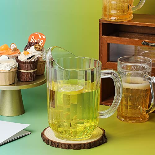 Tessco 12 Pcs Plastic Pitchers 60 Oz Clear Water Beer Jug Large (Classic)