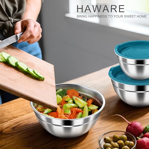 Mixing Bowls with Airtight Lids (Teal Blue / Airtight Lids)