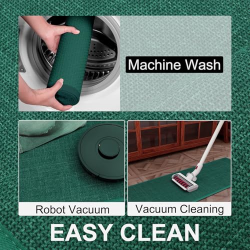 Kitchen Mat Set of 2 PCS (Green / 17.3"x47"+17.3"x30" (Set of 2))