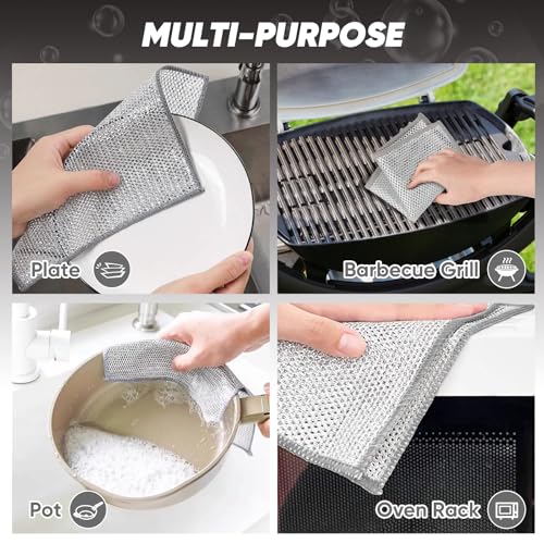Dish Cloths for Washing Dishes (Silver)